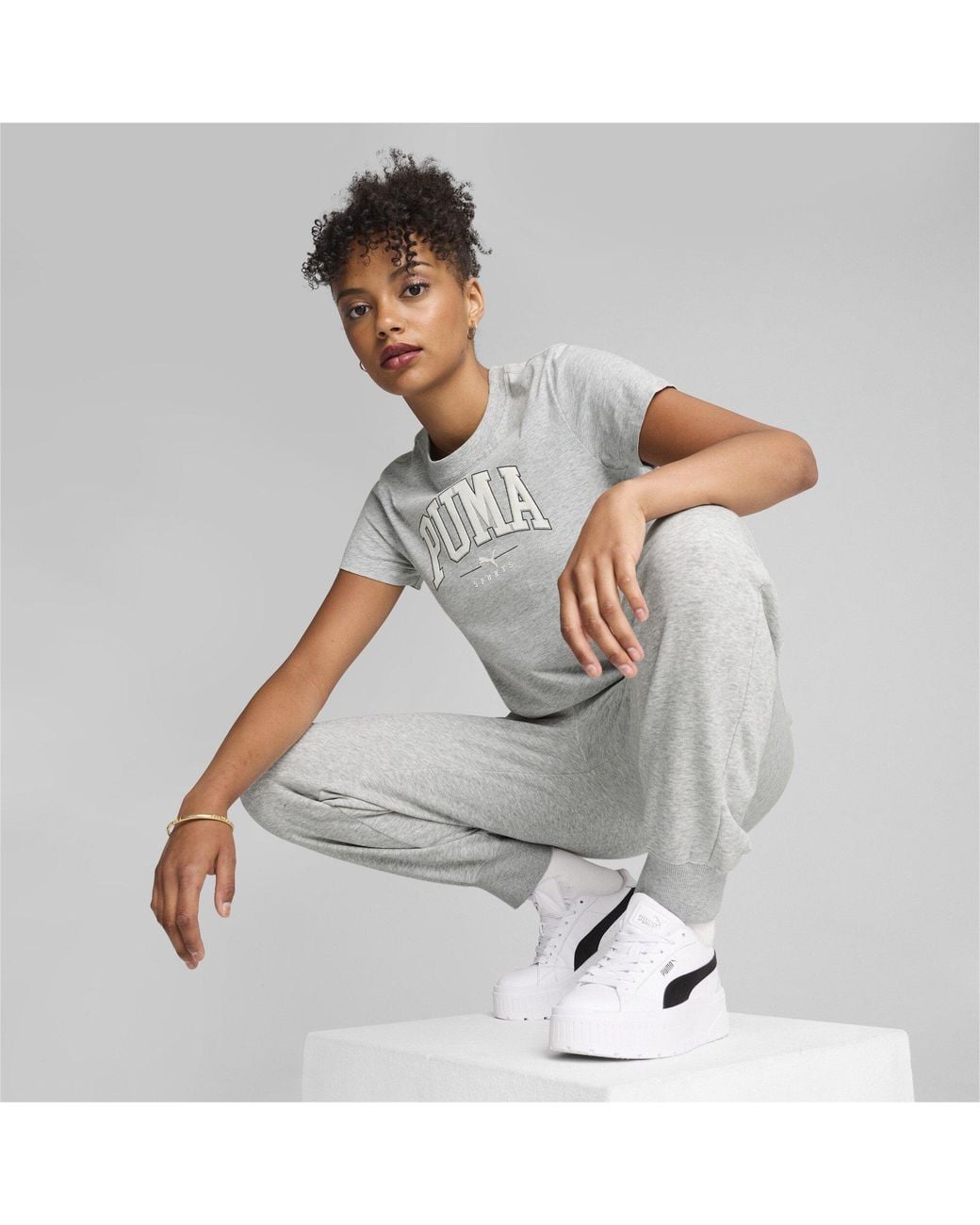 PUMA Gray Squad Graphic Regular Fit T-Shirt