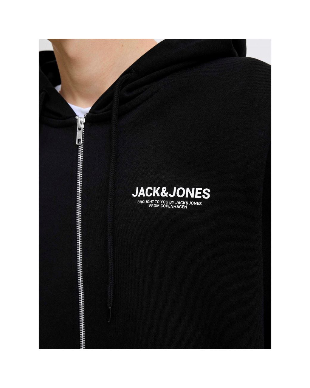 Jack & Jones Black Mason Zip Hoodie Tracksuit Co-Ord Set for men