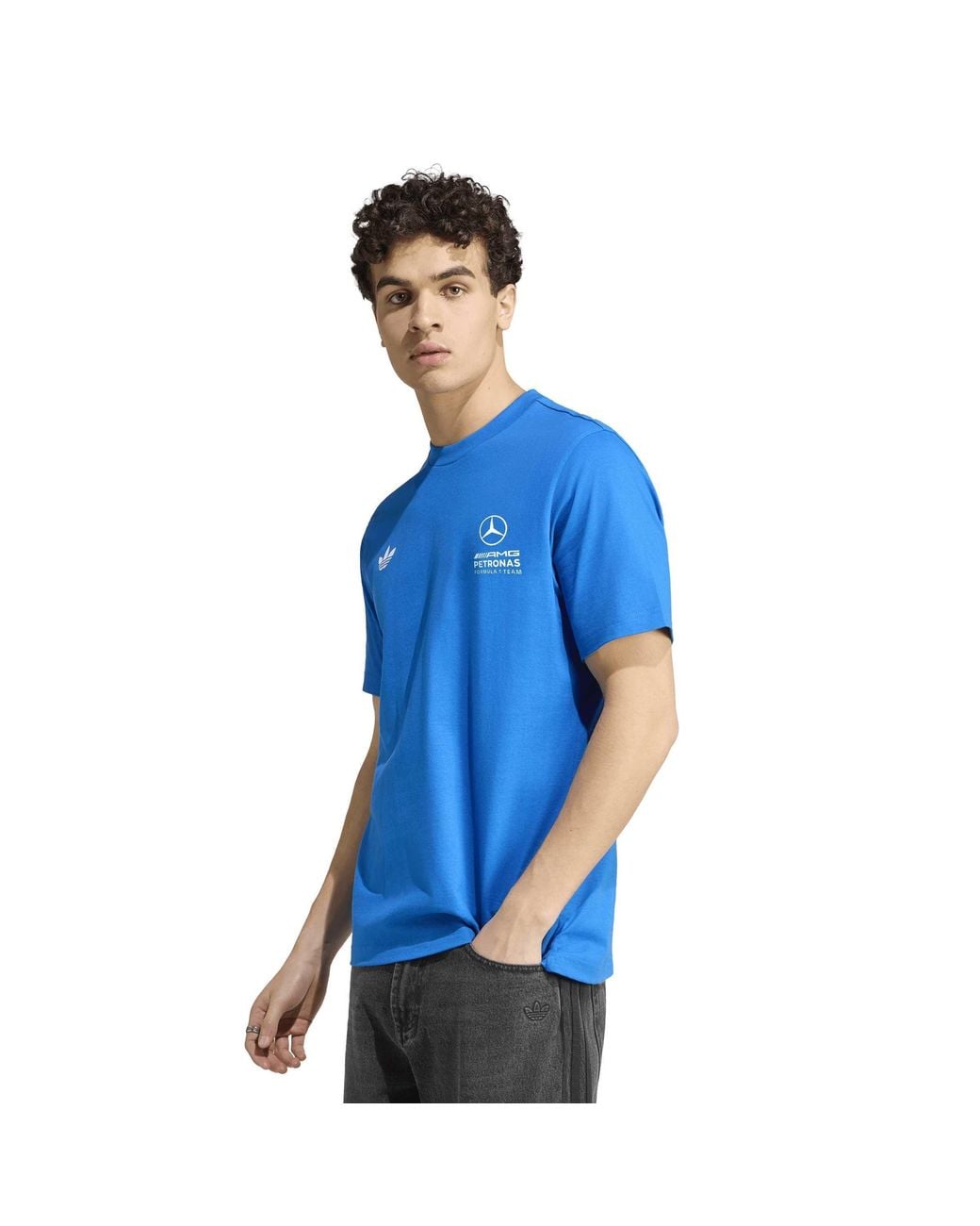 Adidas Originals Blue Mercedes-Amg Petronas F1 Team Cotton T-Shirt for men