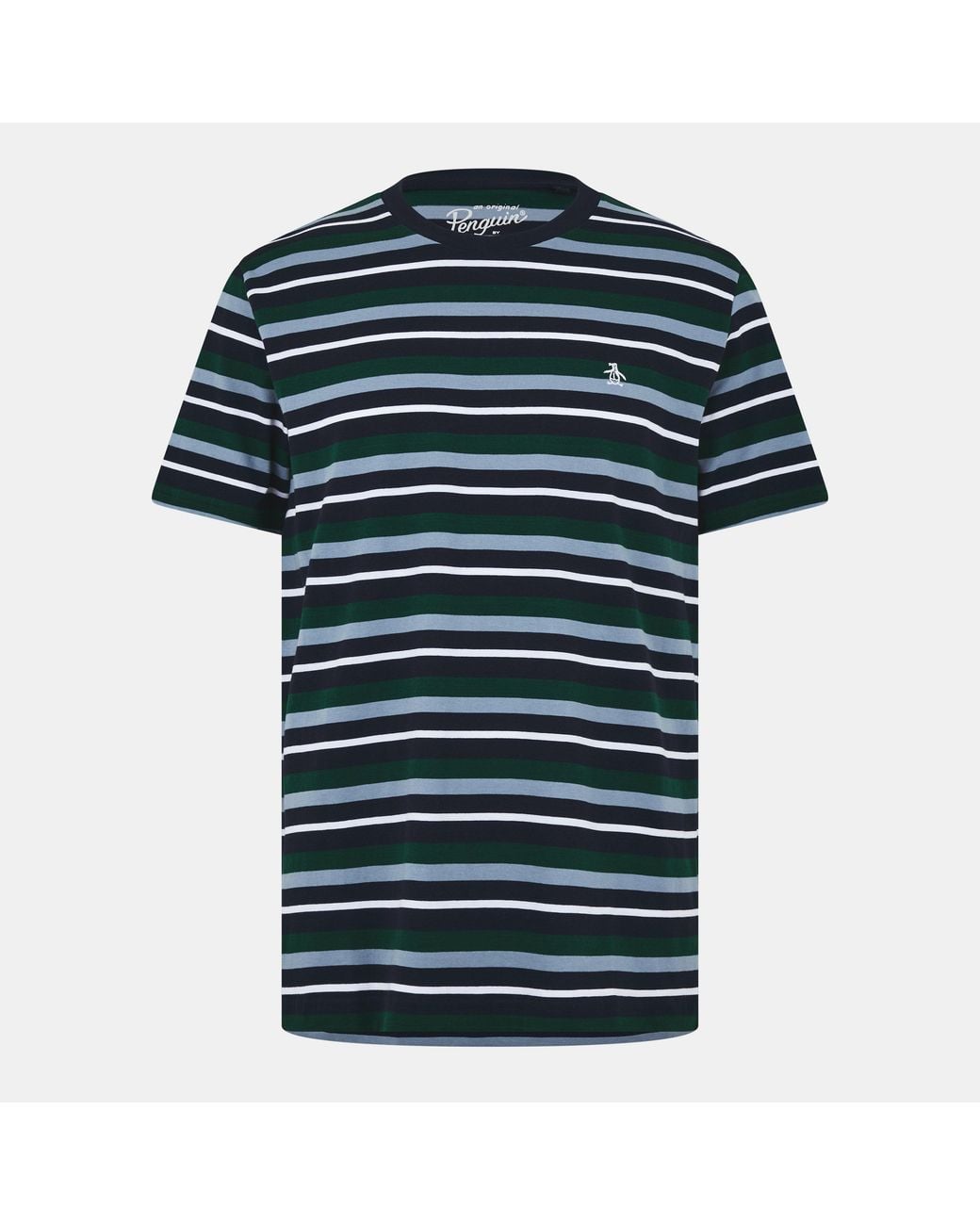Original Penguin Blue Regular Fit Stripe T-Shirt for men