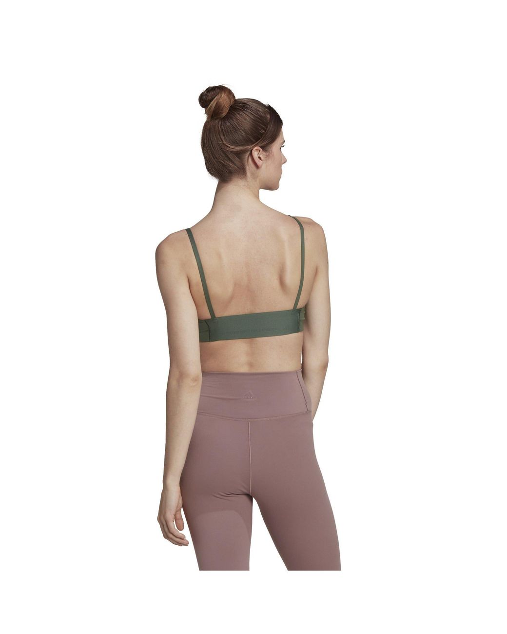 Adidas Green Yoga Studio Light Support Sports Bra