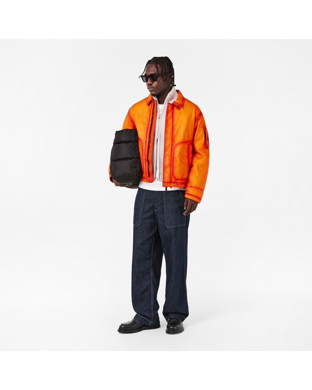 C P Company Orange Feltro Bi Film Jacket for men