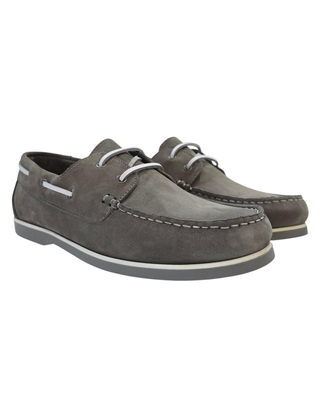 Jack Wills Gray Leather Boat Shoes for men