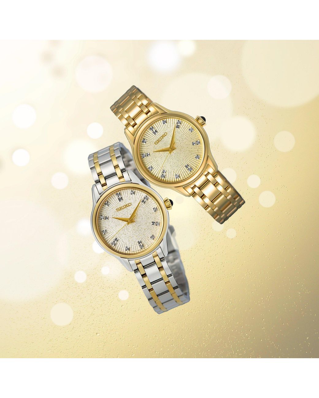 Seiko Metallic Diamond Set Analogue Quartz Watch