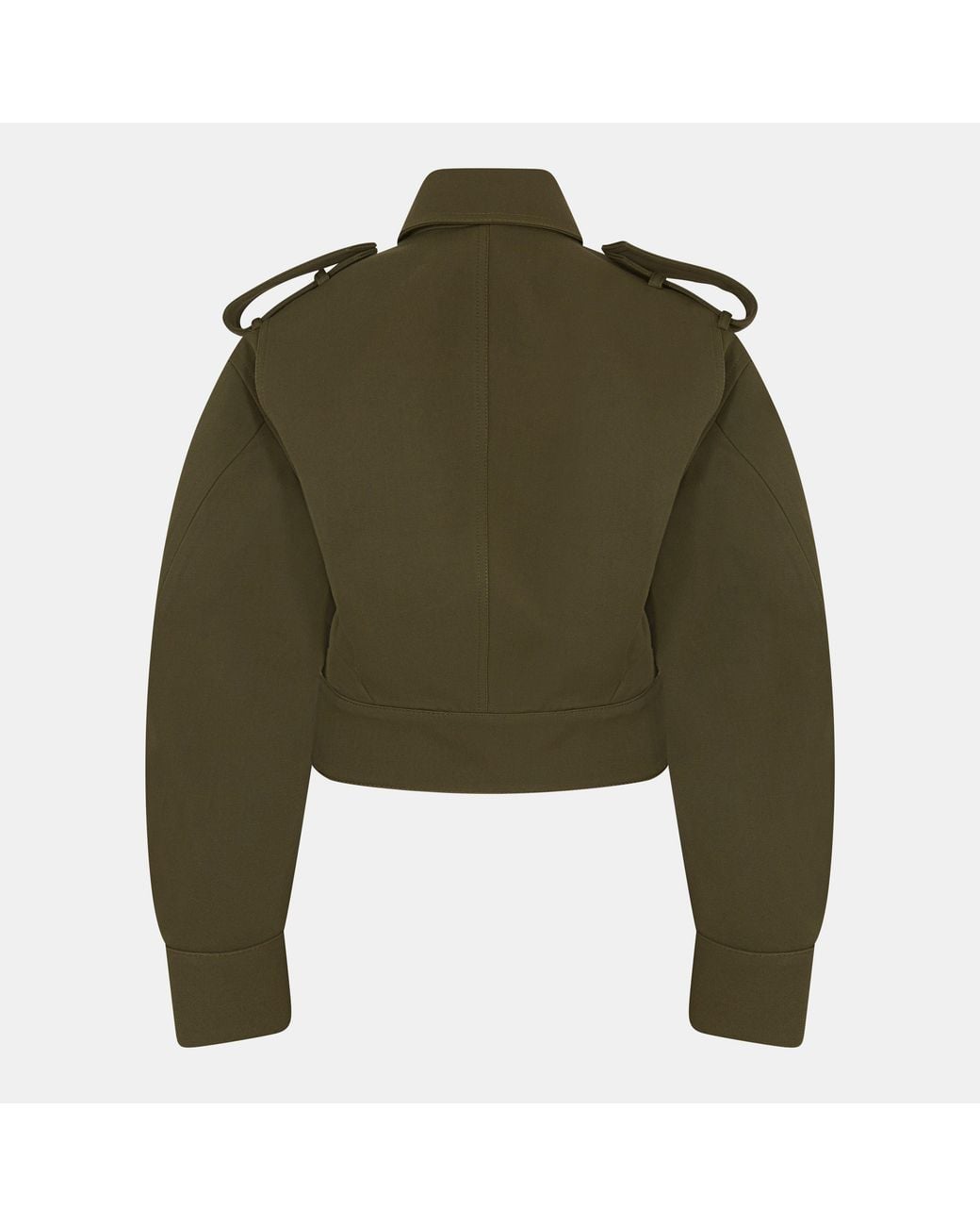 Givenchy Green Cocoon Utility Cotton Cropped Long Sleeve Hybrid Jacket
