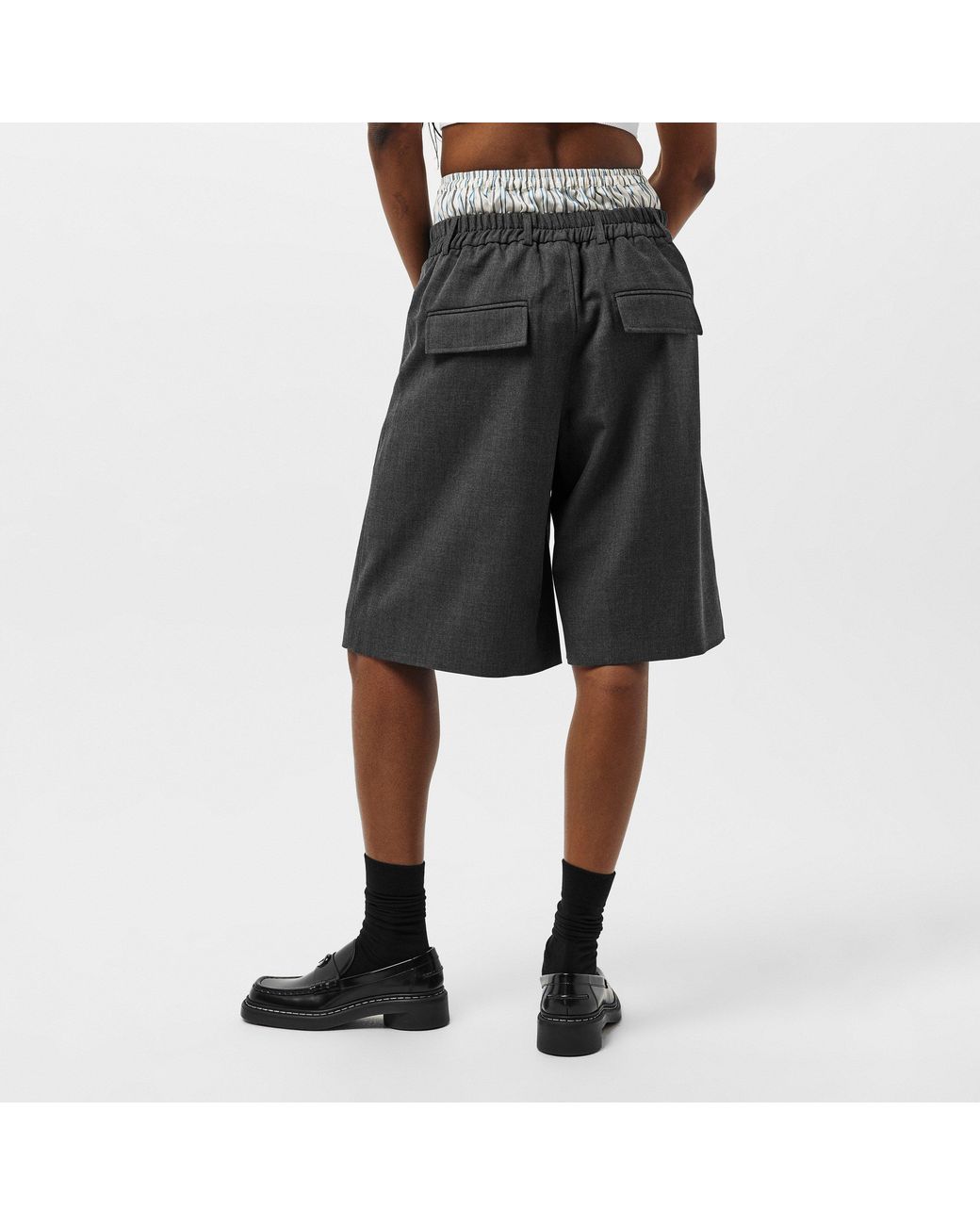 MARINE SERRE Gray Structured Tailored Shorts