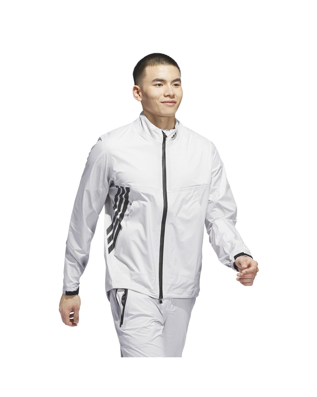 Adidas Gray Full-Zip Wind Rain Protection Performance Golf Jacket for men
