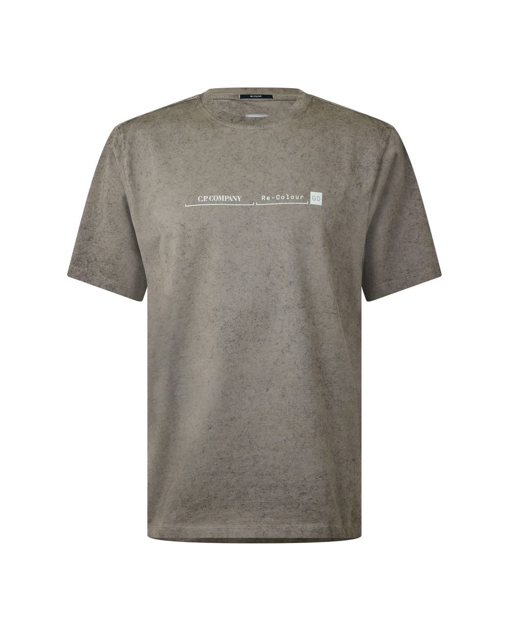 C P Company Gray Re-Colour Cotton Short-Sleeve Crew-Neck T-Shirt for men