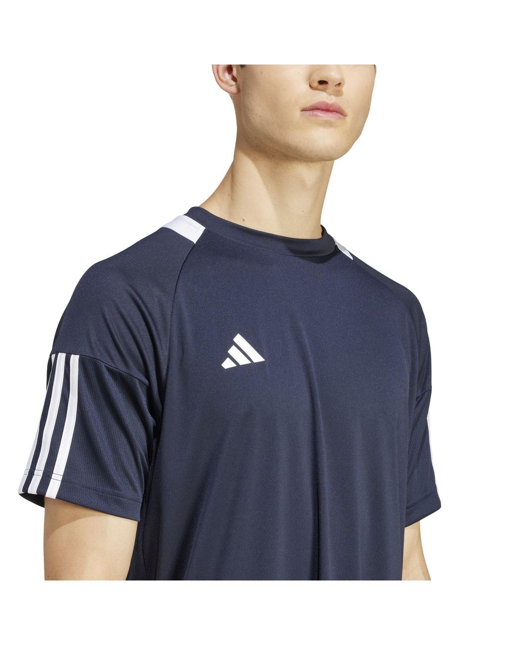 Adidas Blue Classic 3 Stripe Sereno T-Shirt for men