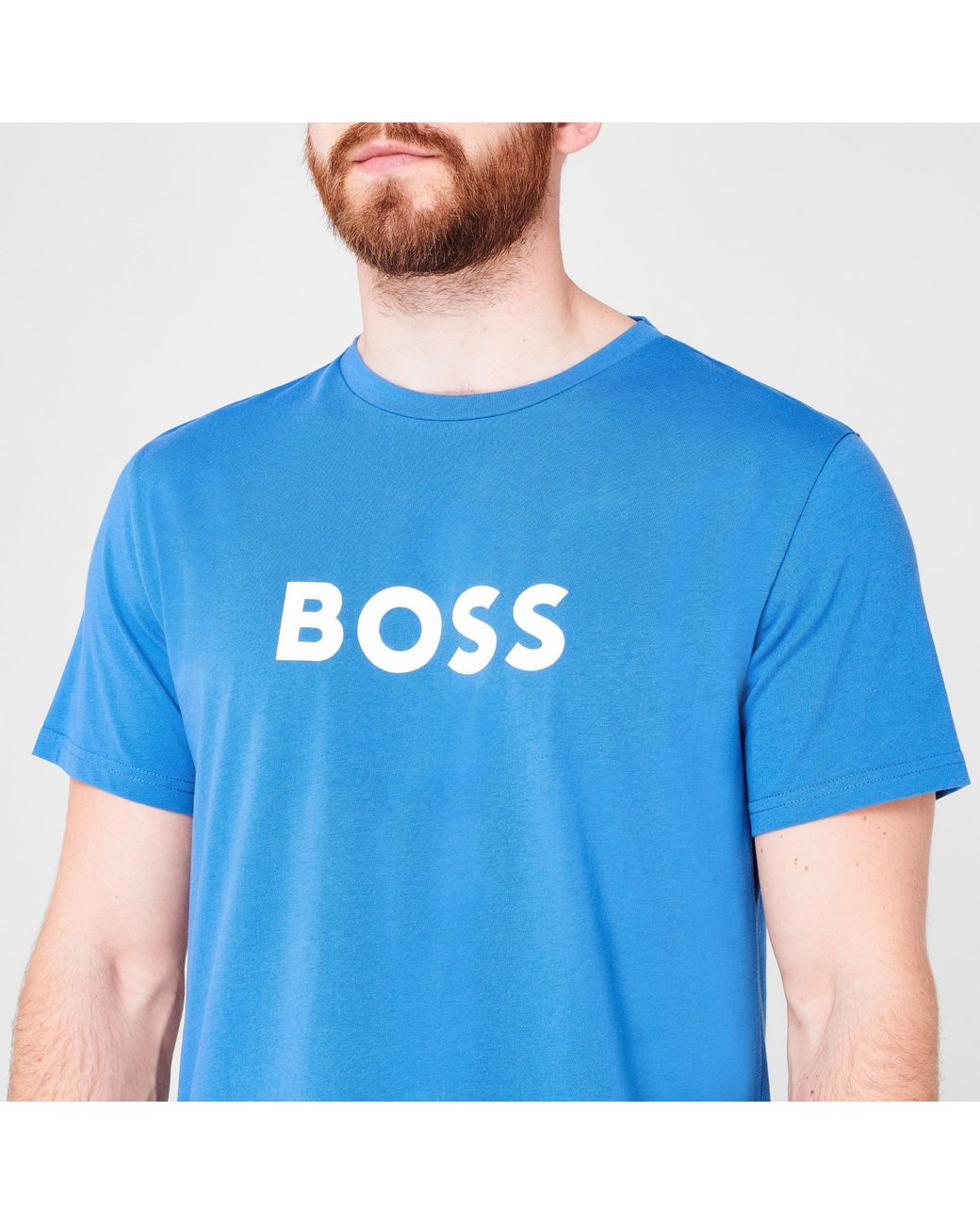 Boss Blue Bodywear Short Sleeve T-Shirt With Logo Print Detail for men
