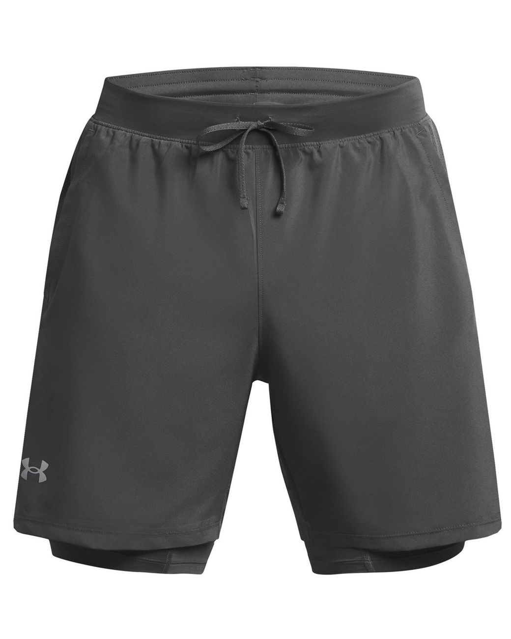 Under Armour Gray Ua Launch Run 2-In-1 Shorts for men