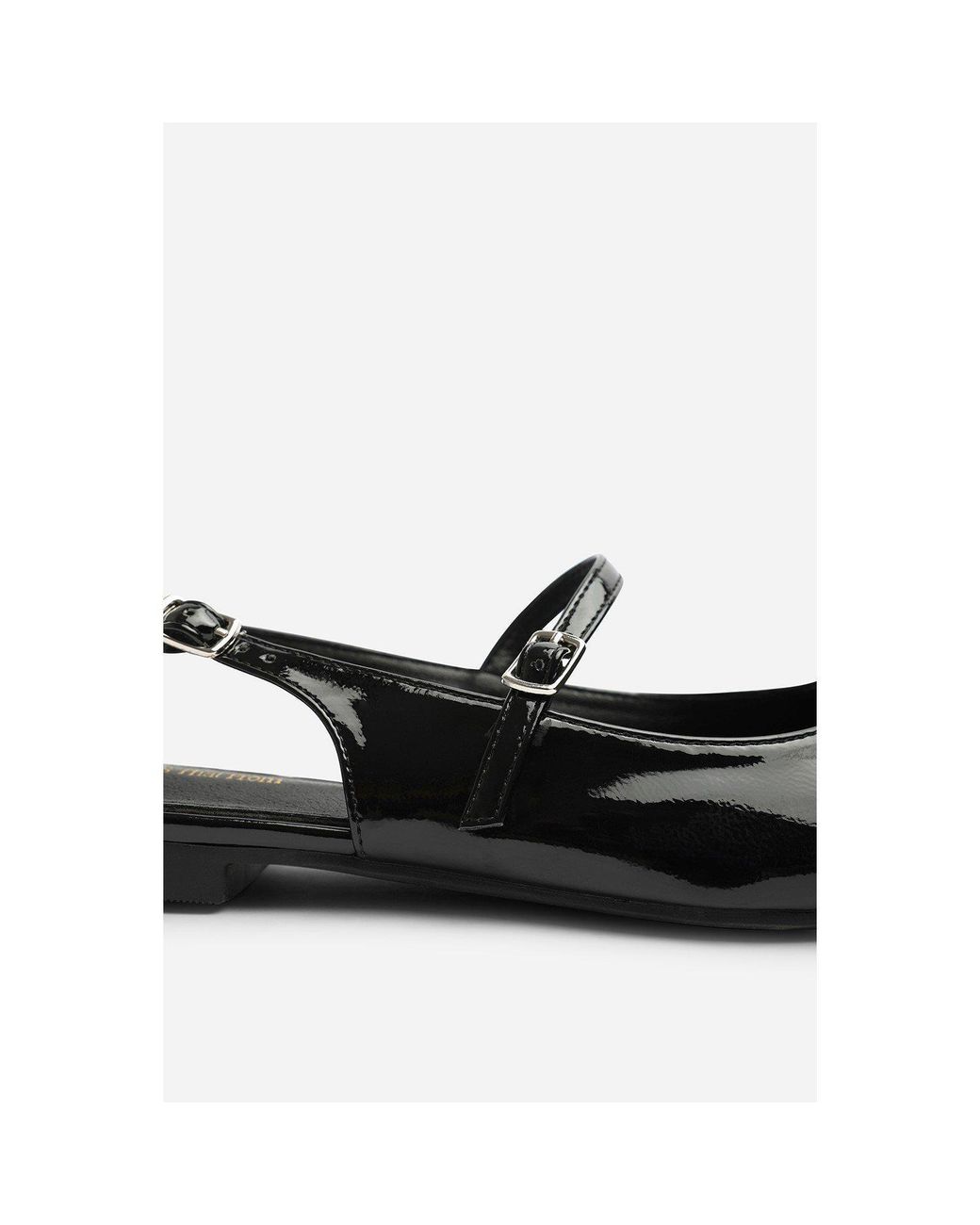 Where's That From Multicolor Pointed-Toe Open-Back Crinkle Patent Ballet Pumps