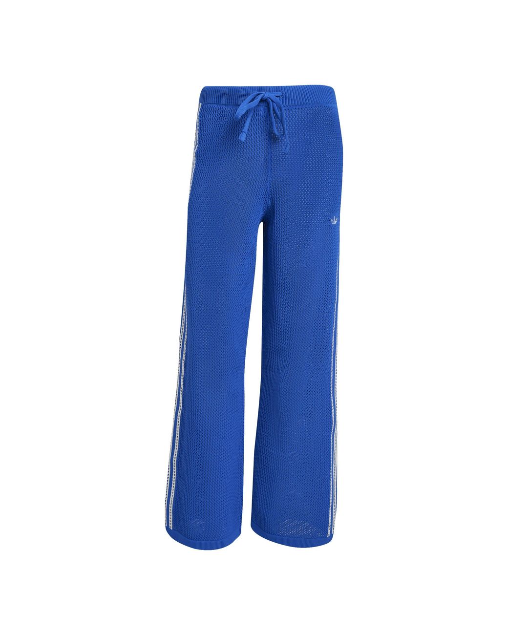 Adidas Originals Blue Crochet Top Open Hem Fleece Jogger