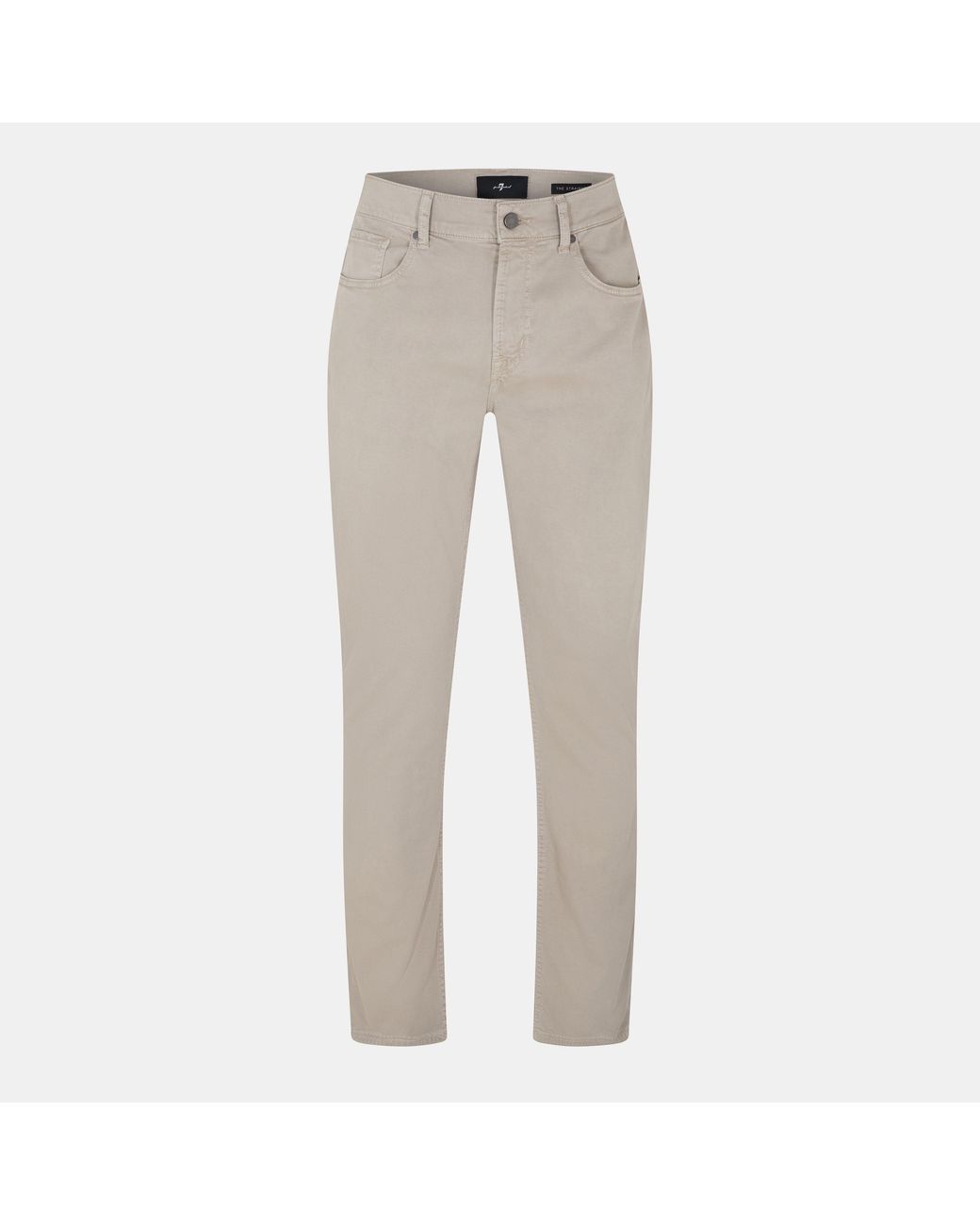 7 For All Mankind Gray Sateen Straight Leg Trouser for men