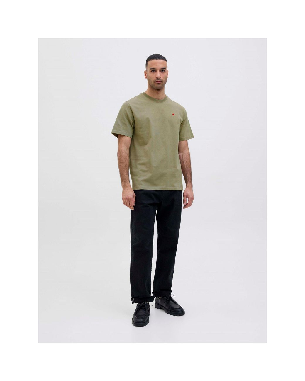 Jack & Jones Green Crew Neck Tee Short Sleeve T-Shirt for men