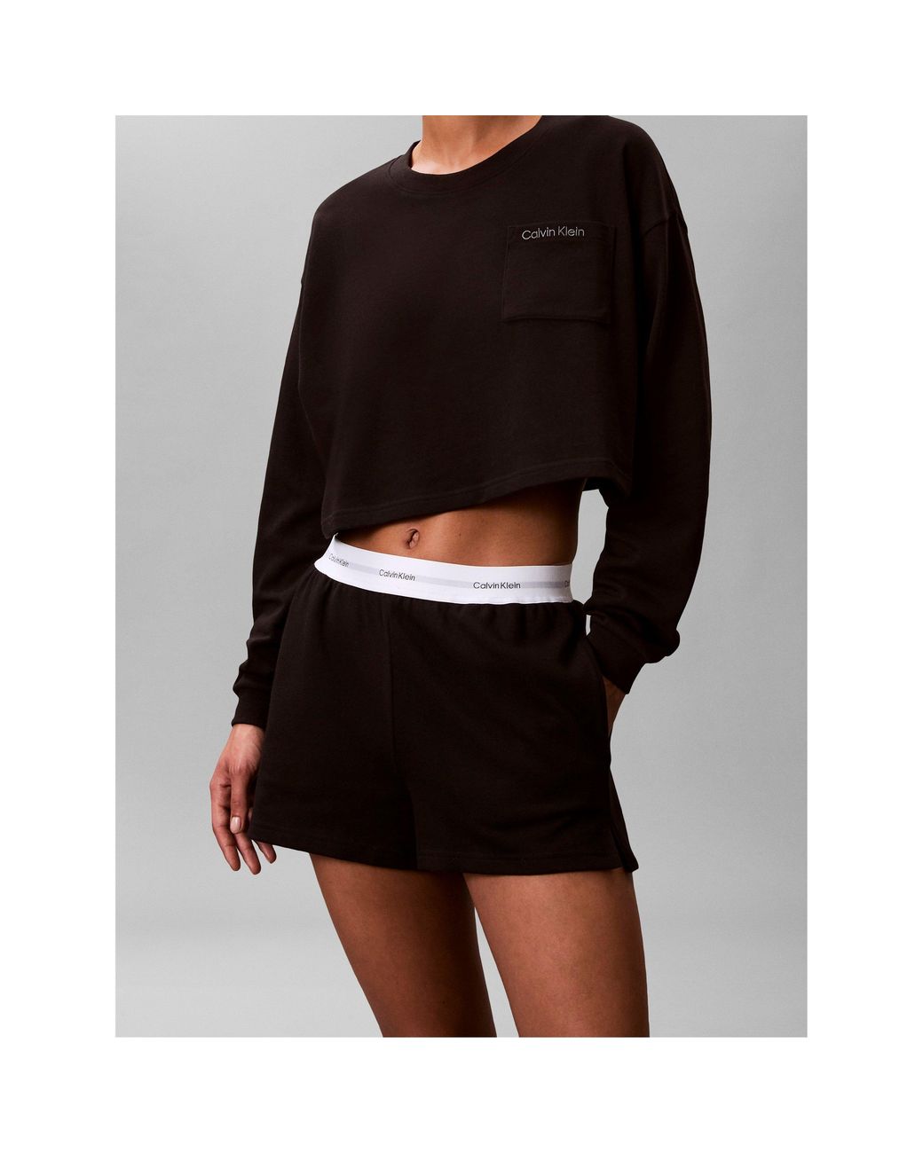 Calvin Klein Black Fleece Jogger Shorts