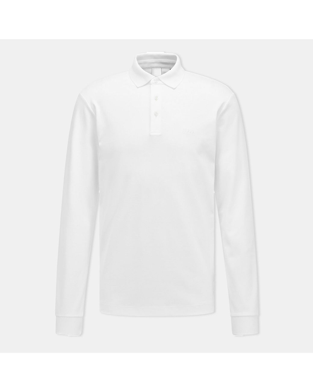 Boss White Hbb Pado 30 Long-Sleeve Polo Shirt, Iconic Logo Embroidered for men