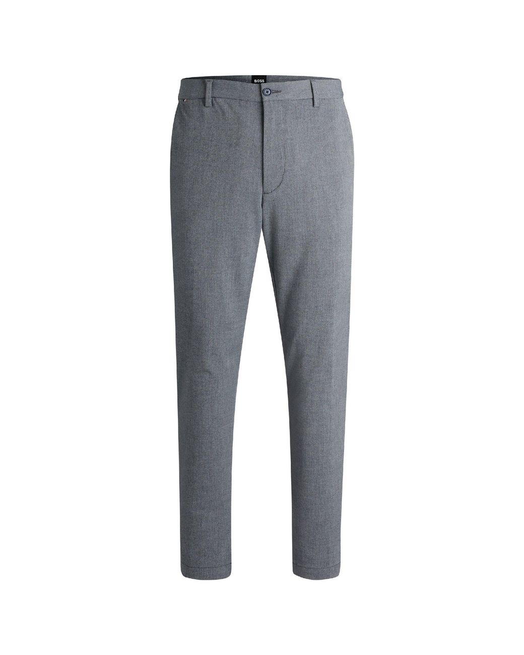 Boss Gray Straight Leg Trousers for men
