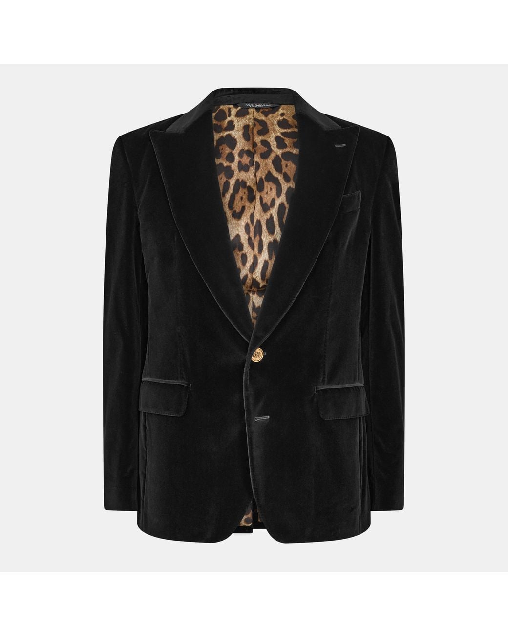 Dolce & Gabbana Black Velvet Tailored Blazer for men