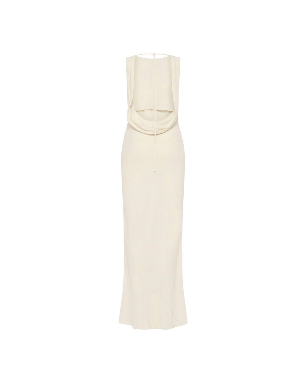 St. Agni White Draped Cowl Maxi Dress
