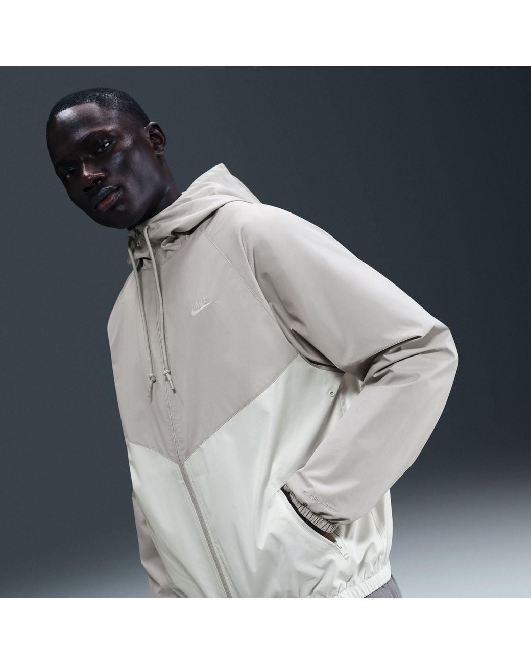 Nike Gray Sportswear Windrunner Hooded Jacket for men