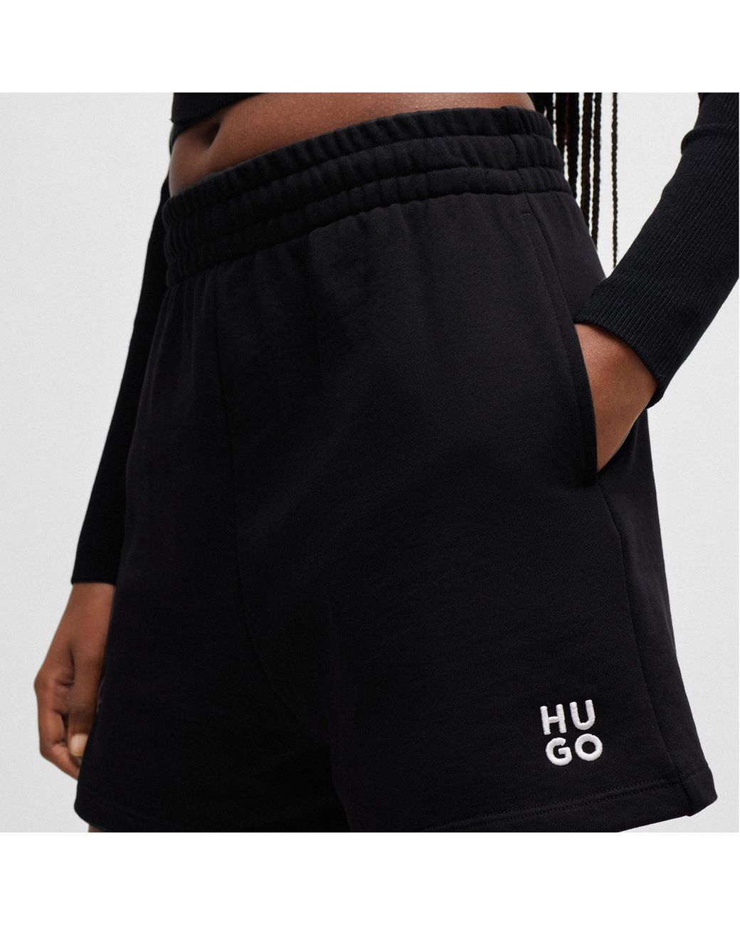 HUGO Black Narondia Fleece Shorts