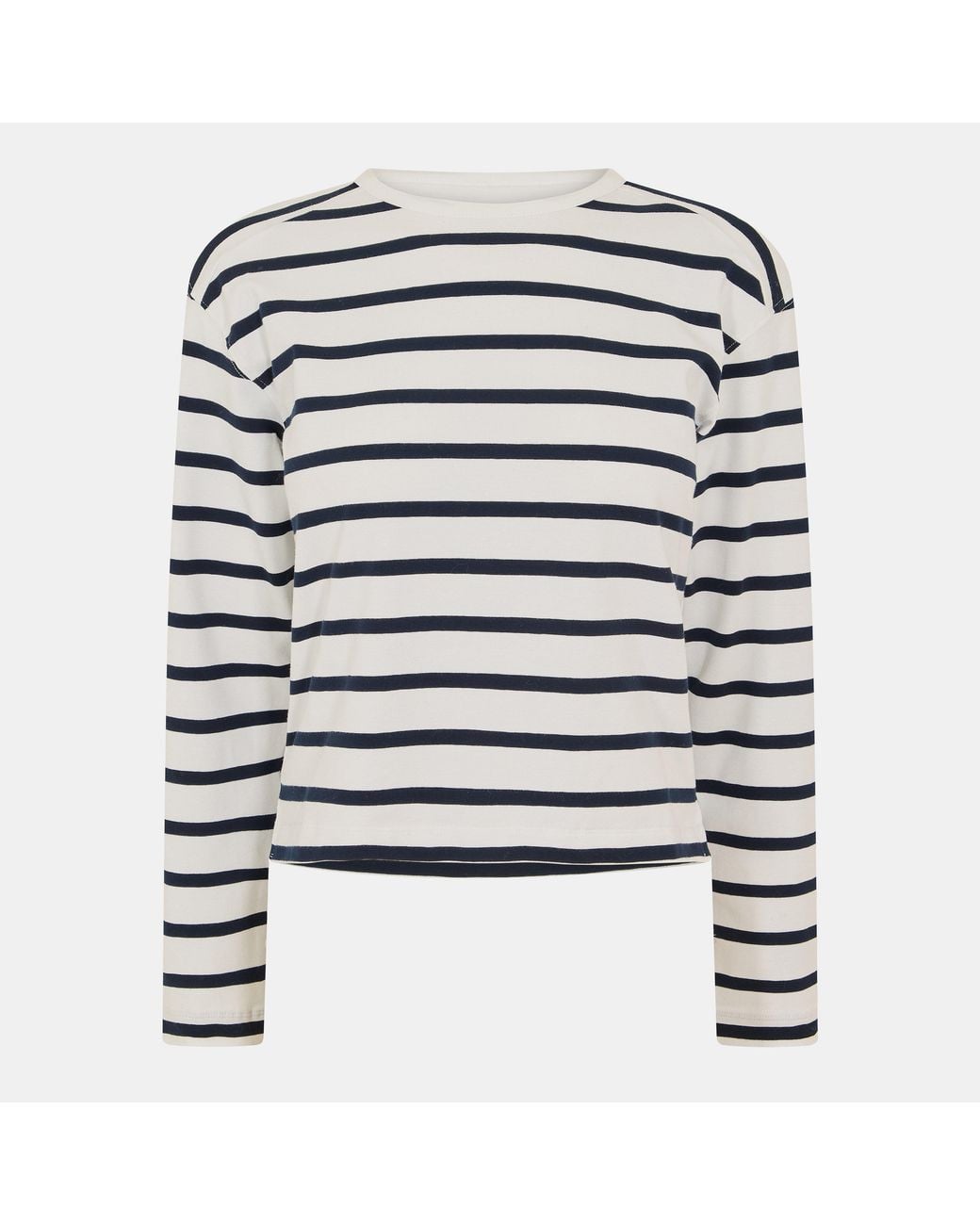 French Connection White Stripe Long-Sleeve T-Shirt