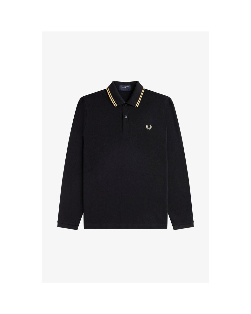 Fred Perry Black Mie Tip Short Sleeve Polo Shirt for men