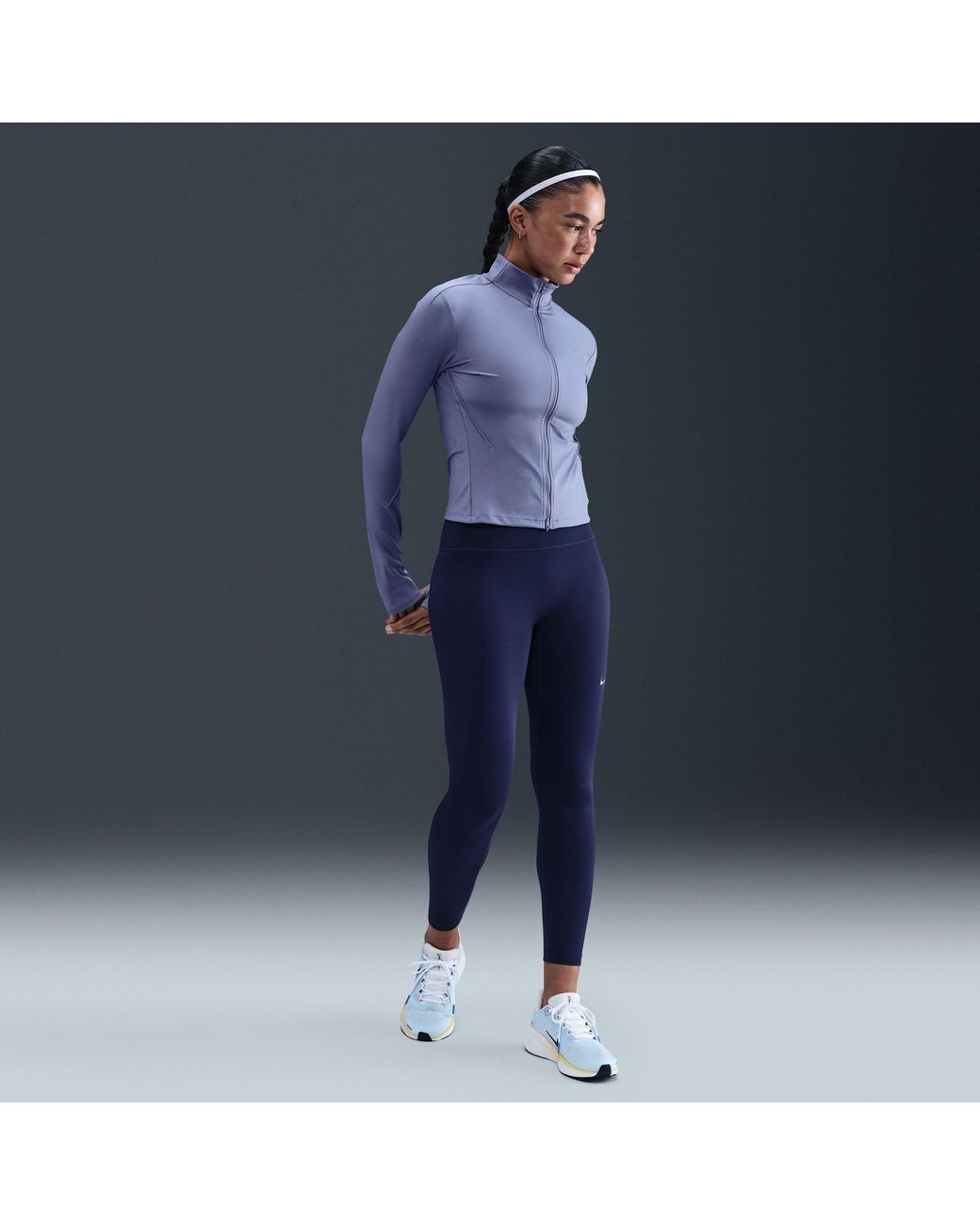 Nike Blue Swift Full Zip Long Sleeve Running Top