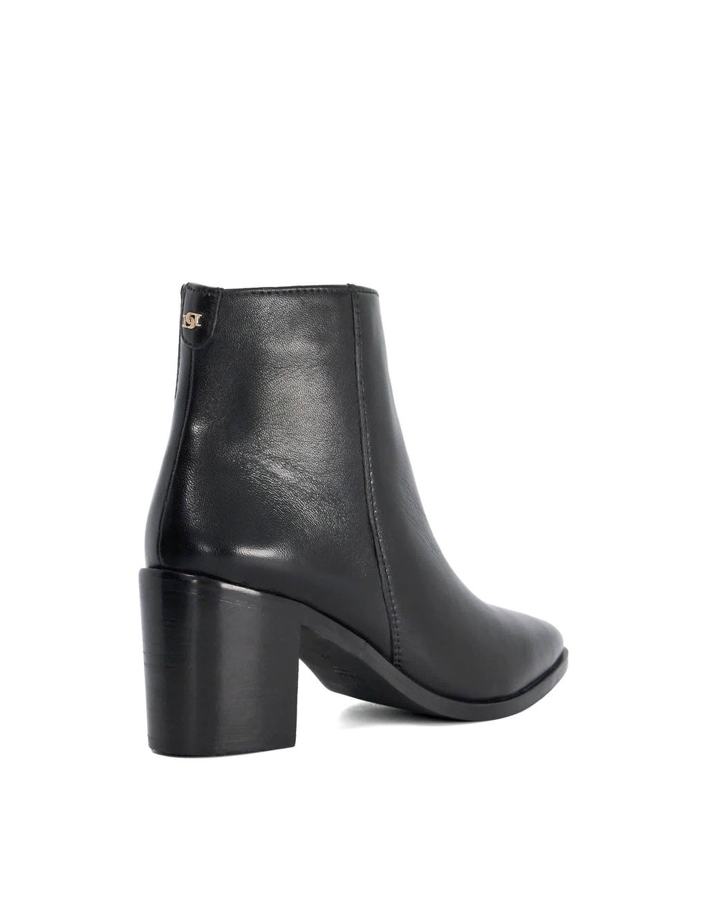 Dune Black Purl Leather Heeled Ankle Boots