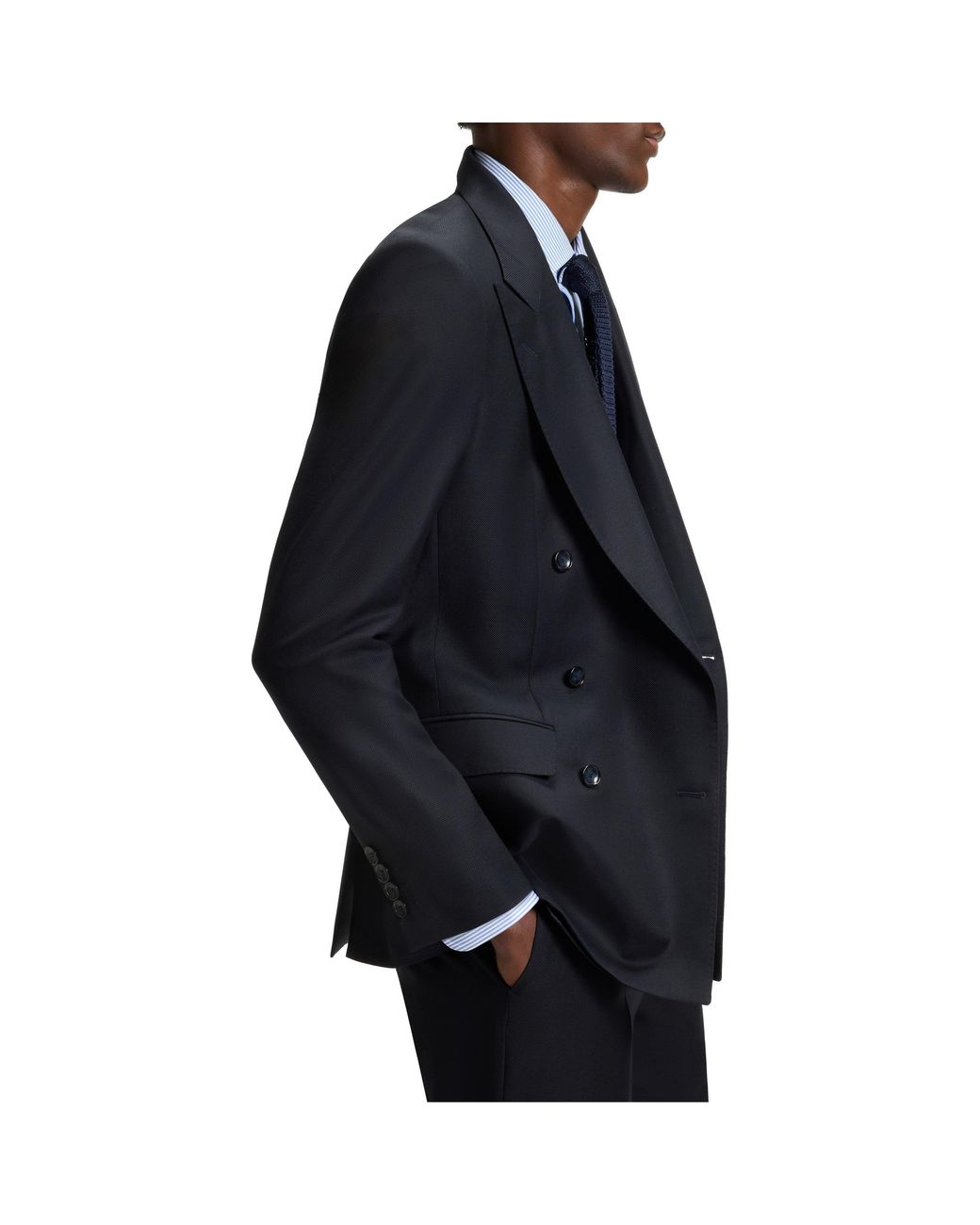 Boss Black Double Breasted Slim-Fit Suit for men