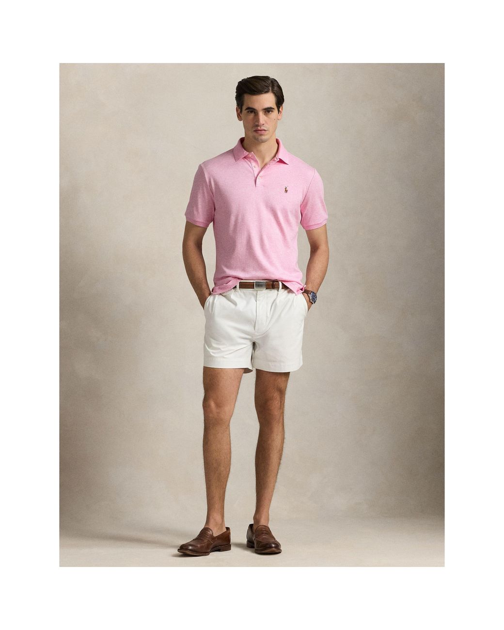 Polo Ralph Lauren Pink Slim Fit Short Sleeve Polo Shirt for men