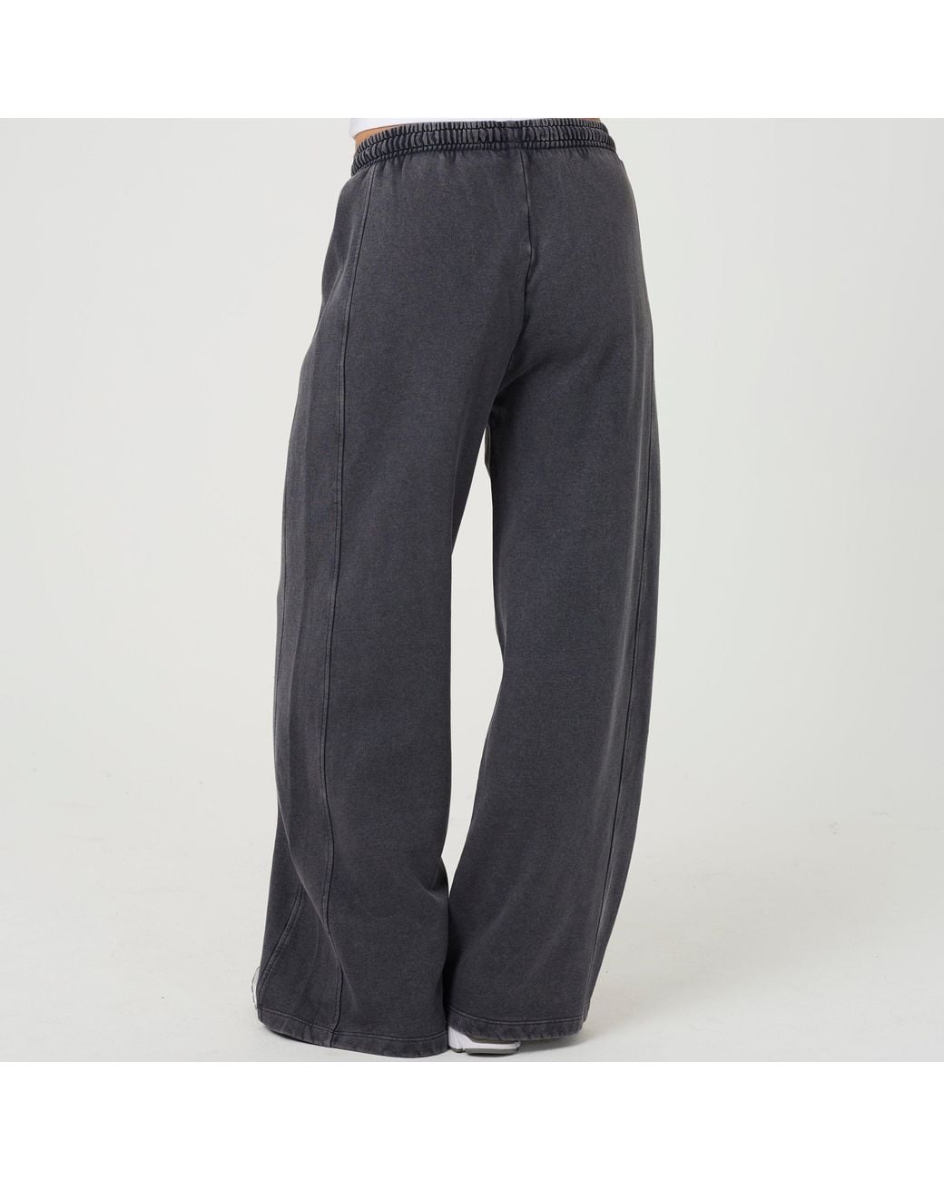 Brave Soul Blue Ladies Acid Wash Wide Leg Jogger