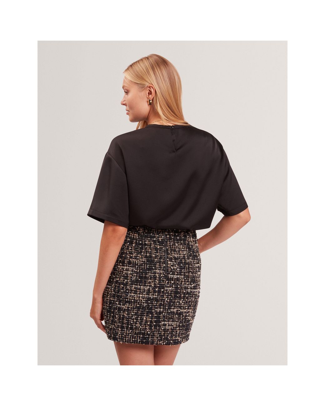 Ted Baker Black Ted Satin Ss Tee Ld71