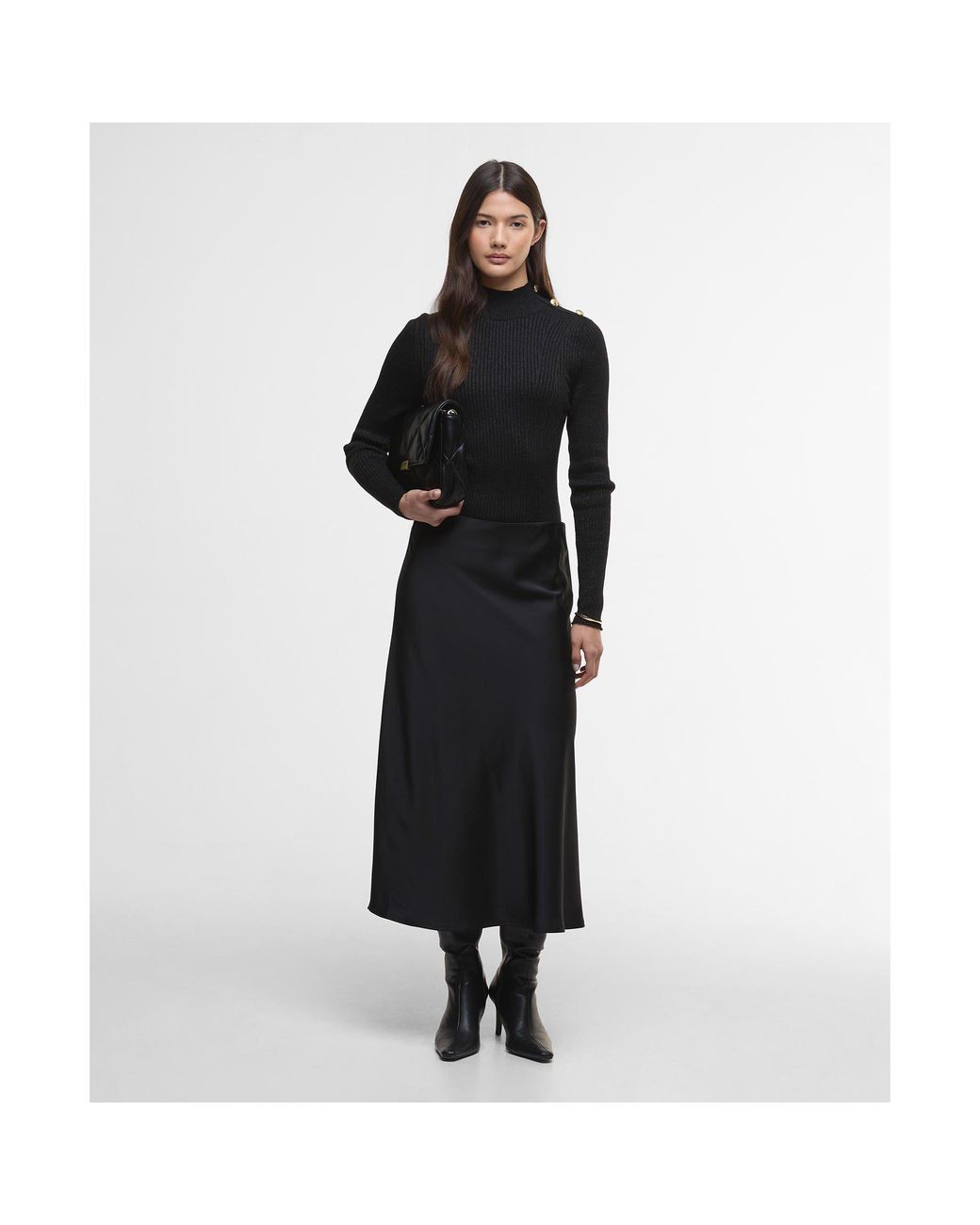 Barbour Black Stella Ribbed Jumper