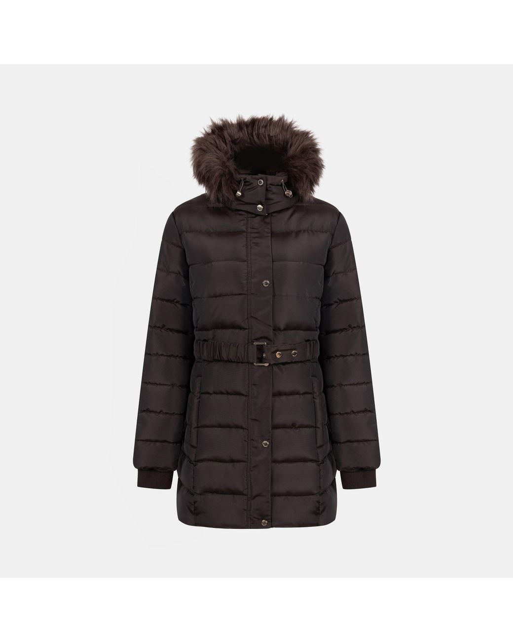 Firetrap Black Long Sleeve Mid-Length Puffer Jacket