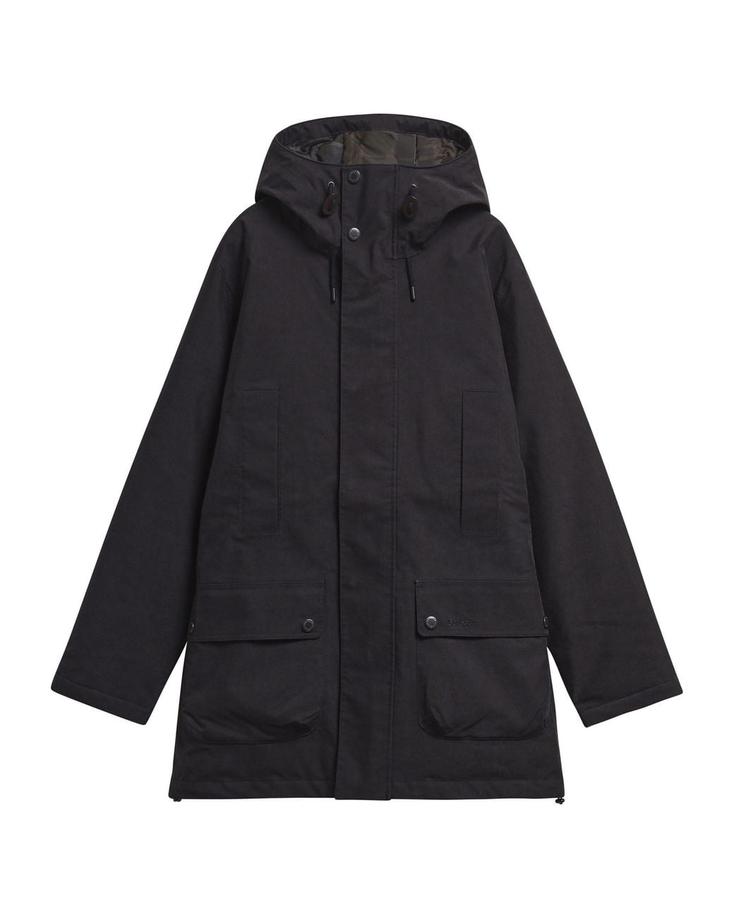 Barbour Black Northfield Modern Heritage Cotton Full-Zip Waterproof Parka for men