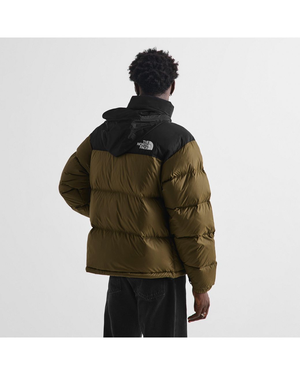 The North Face Green 1996 Retro Nuptse Goose Down Short Puffer Jacket for men