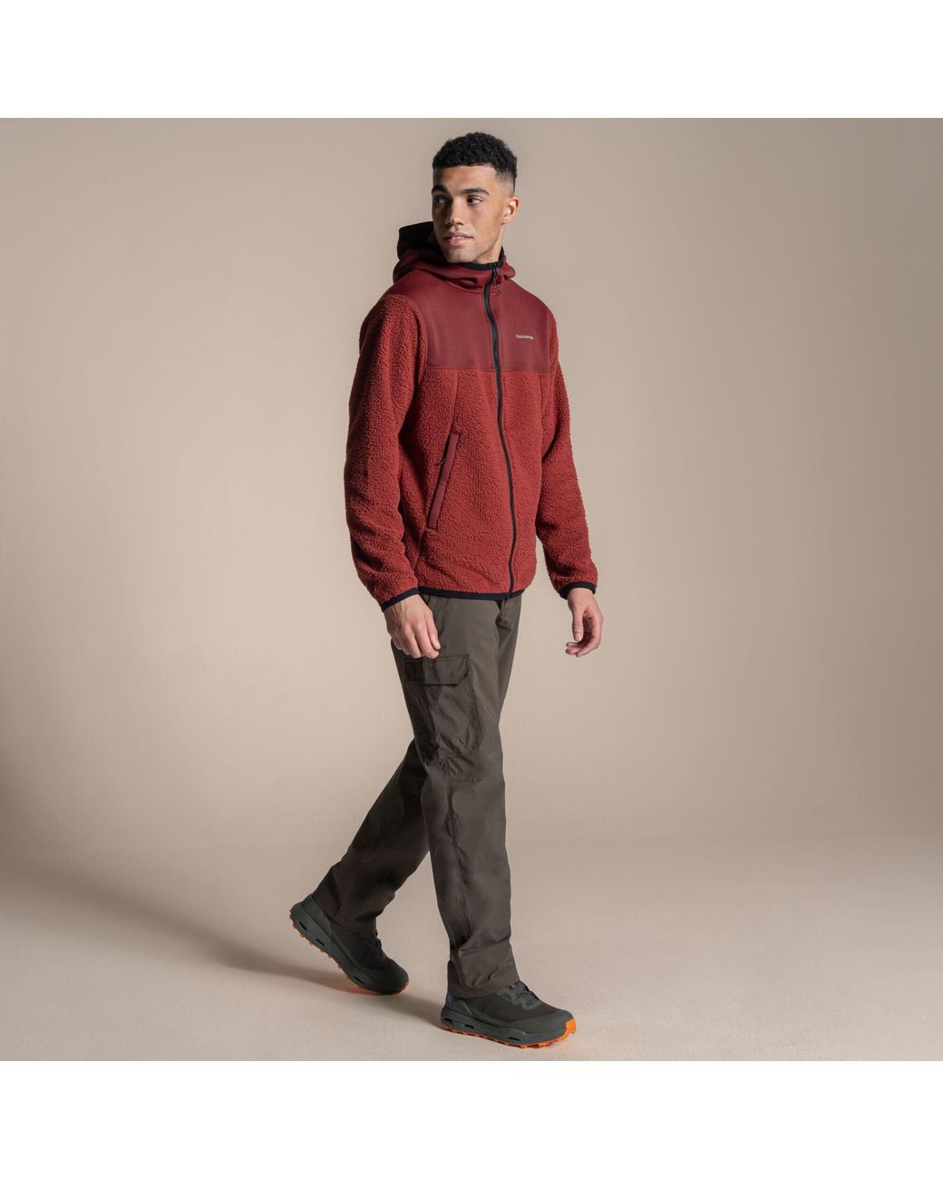 Craghoppers Red Telesto Insulated Hooded Fleece Jacket for men
