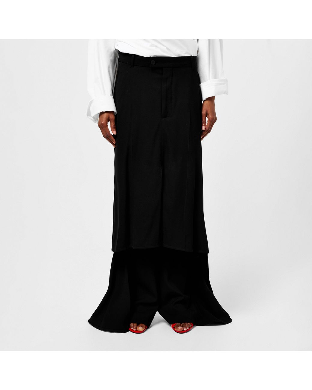 Balenciaga Black Godet Skirt