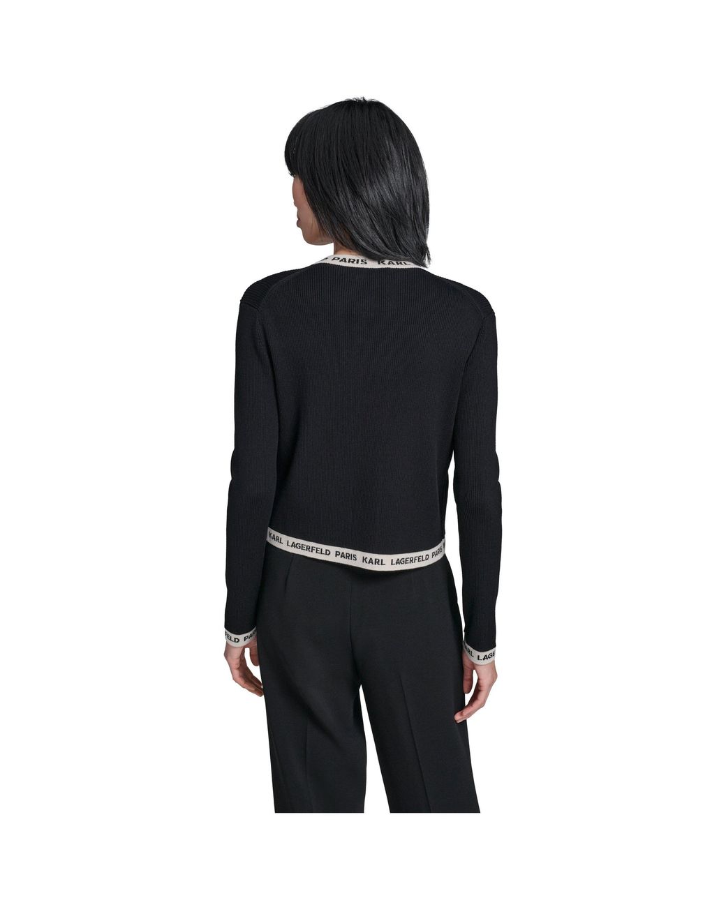 Karl Lagerfeld Black Sportswear Cardigan