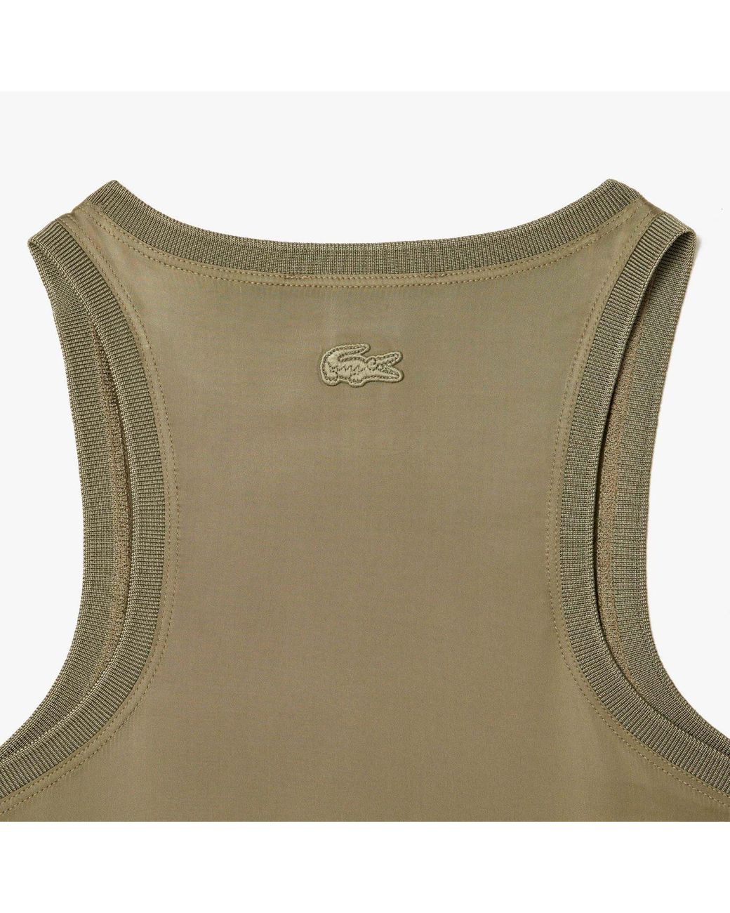 Lacoste Green Slim Fit Fluid Satin Tank Top