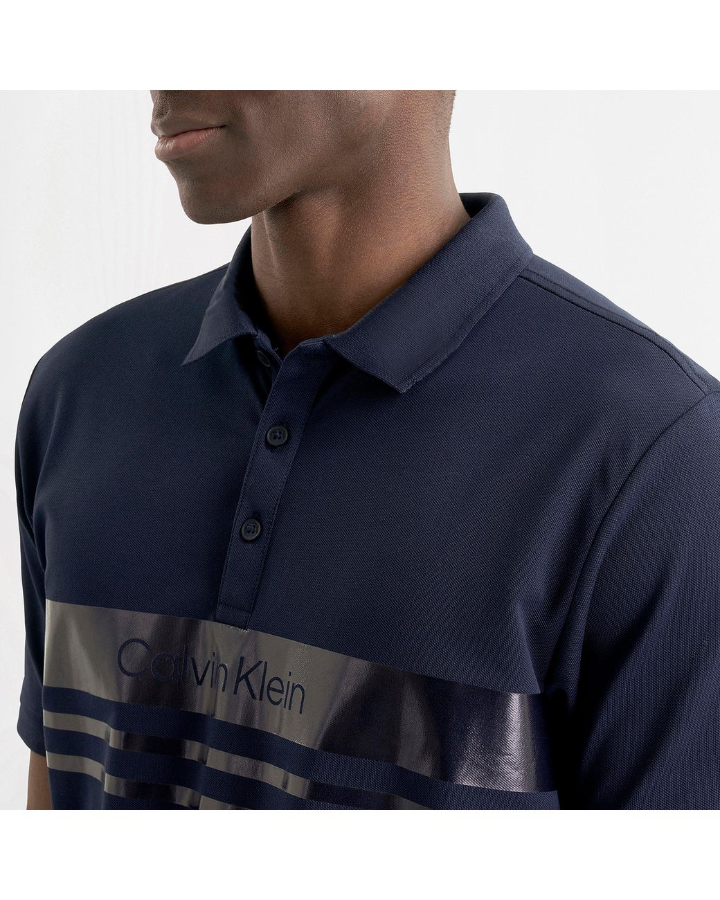 Calvin Klein Blue Short Sleeve Performance Polo Shirt for men