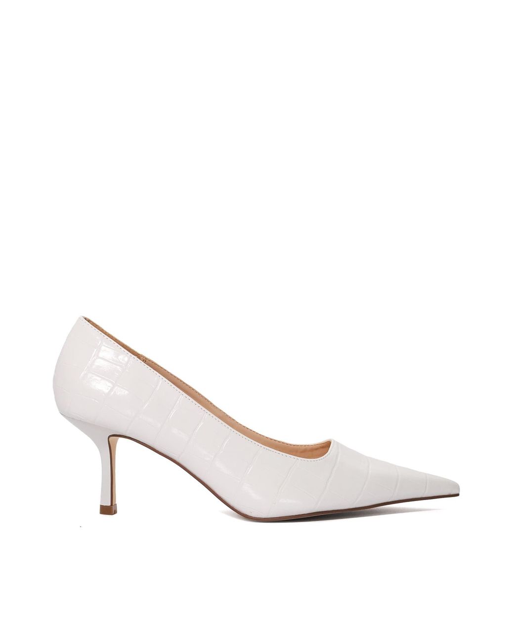 Dune White Bexton Stiletto Court Shoes