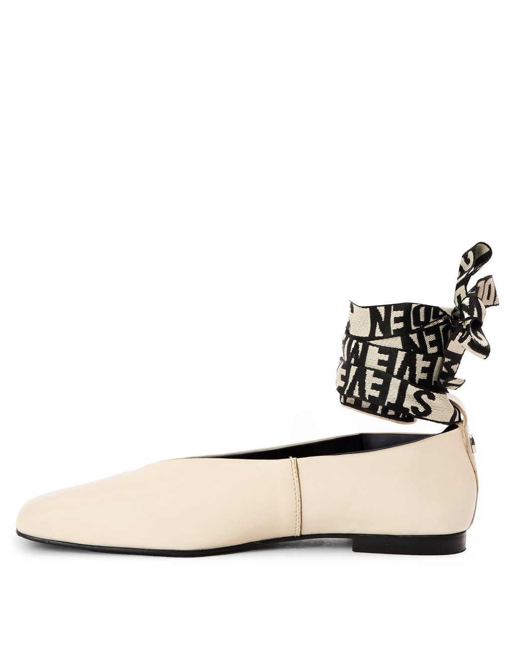 Steve Madden Black Fosse Logo Print Flats Pumps
