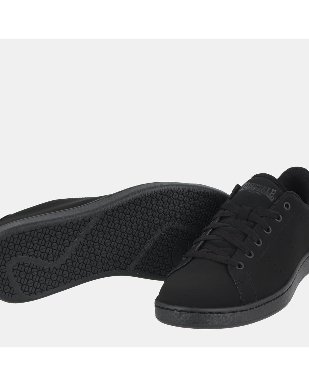 Lonsdale Black Leyton Leather Trainers for men