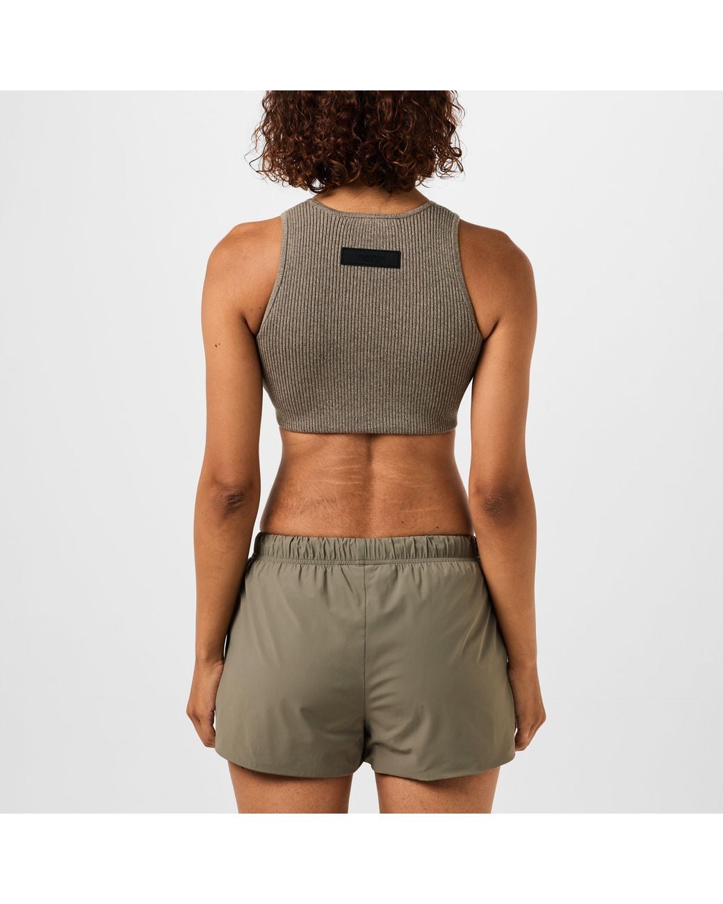 Fear Of God Green Logo Patch Ribbed Crop Top