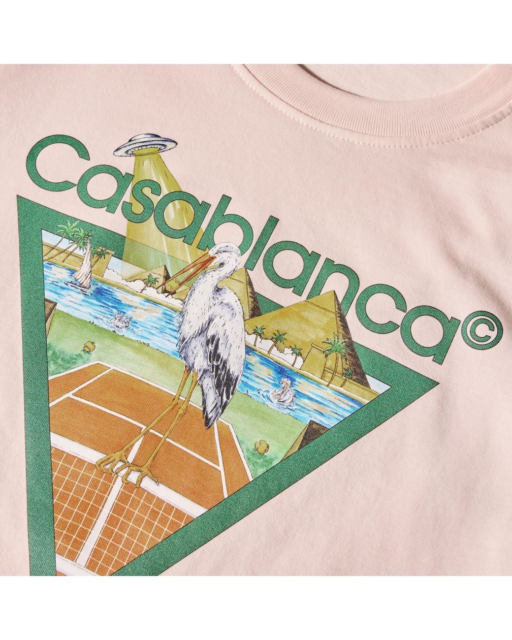 Casablanca Pink Tennis Graphic Cotton Oversized T-Shirt