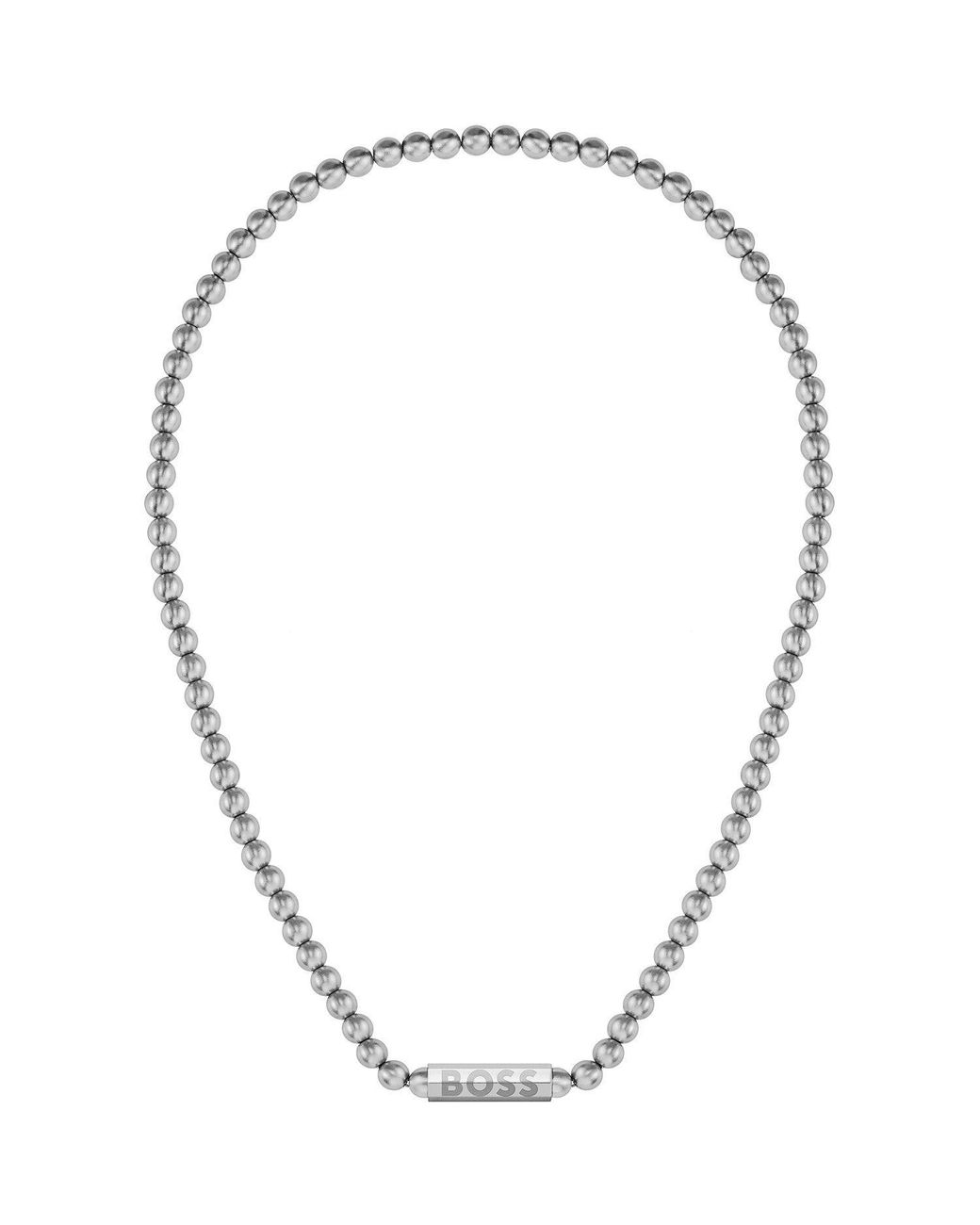 Boss Metallic Sphere Metal Necklace, Stainless Steel With Magnetic Closure for men