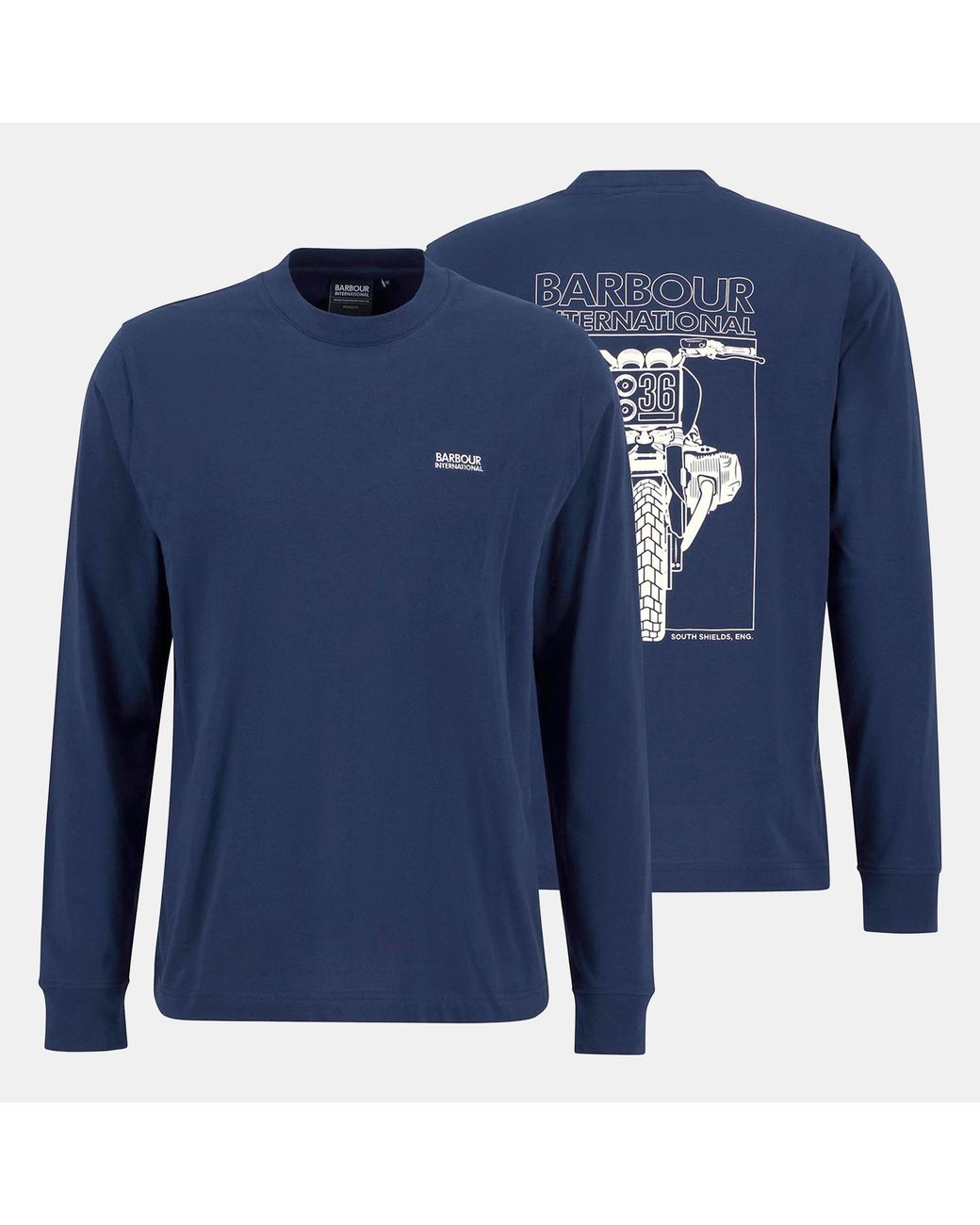 Barbour Blue Louis Long Sleeve T-Shirt for men
